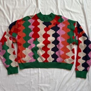 Cropped Colorful Patterned Sweater